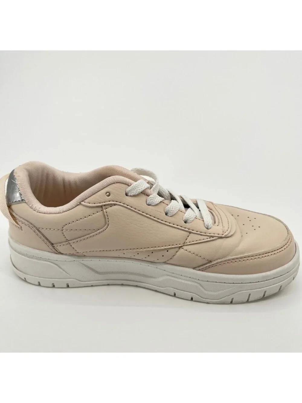 Reebok Club C Double Geo Boys Size 3Y Beige Athletic Lifestyle Shoes Sneakers